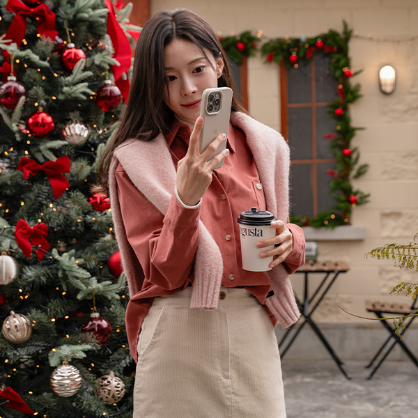 [valyou] Hazel Peach Pocket Shirt