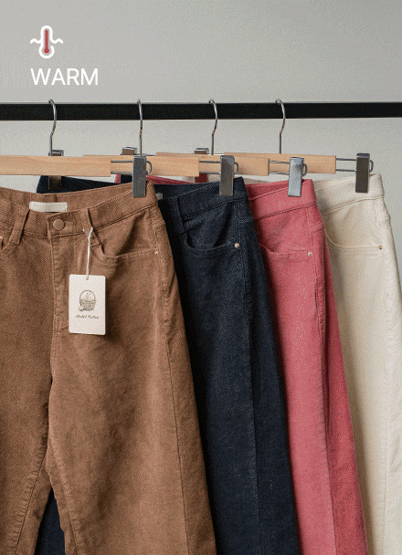 Peanut Fleece lined Corduroy Inbanding Wide Pants Korea