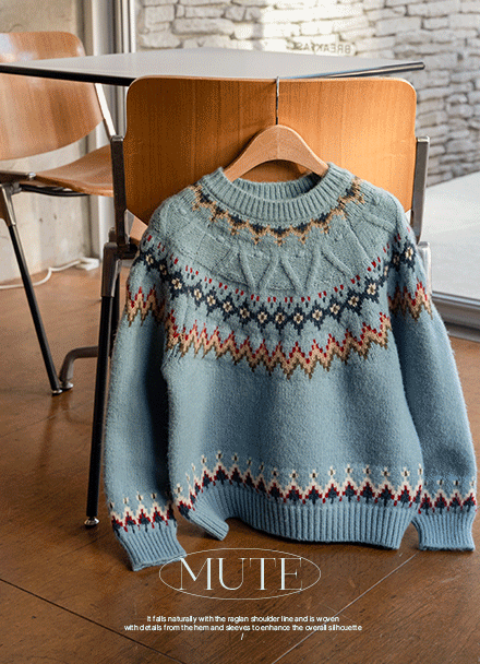 Mute Argyll Snowflake Wool Knitwear Korea