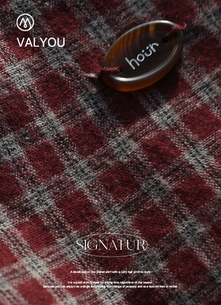 [valyou] 시그니처 웜 Peach Check Shirt Korea