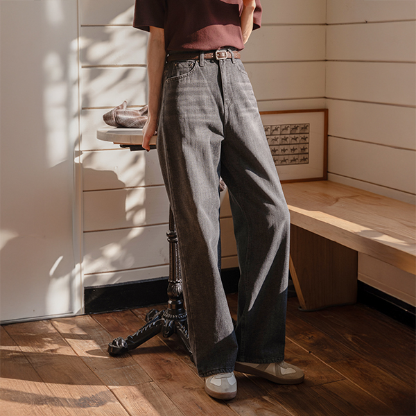 Just Wide Back Banding Fleece Lined Denim Pants