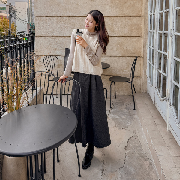 Simple Bag Slit Knitwear Vest