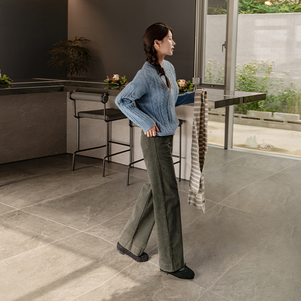 Odd Corduroy Straight Banding Fleece Lined Pants