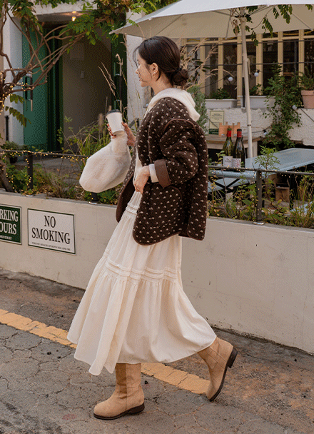 Romantic Velvet Banding Skirt Korea