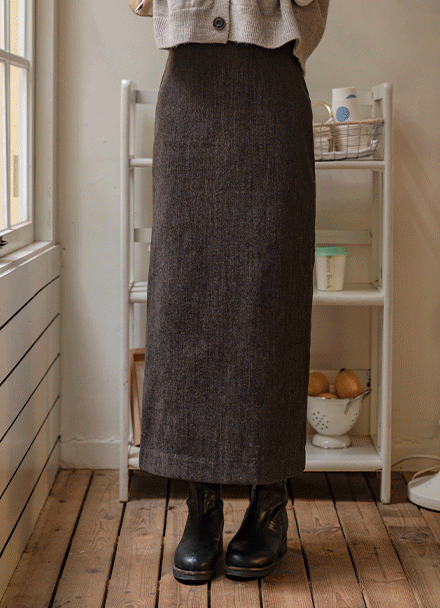 이브닝 Slim fleece lined Velvet Skirt Korea