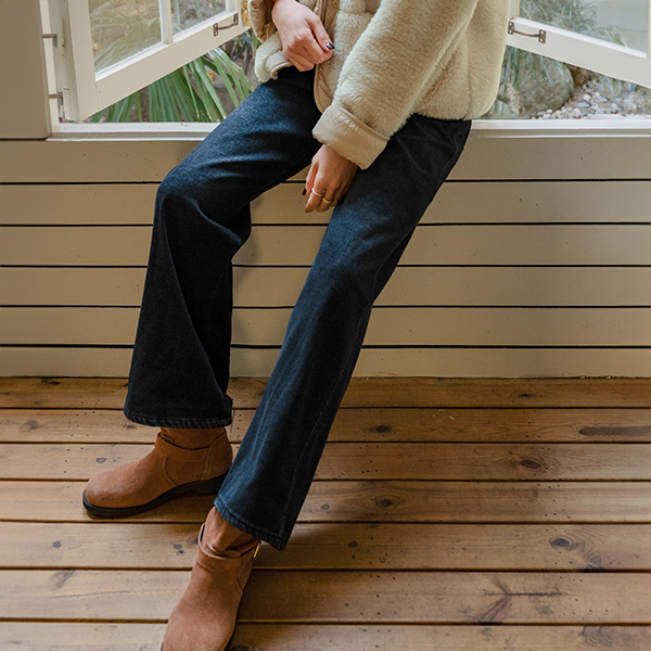 Beads fleece lined 와이드 Pants