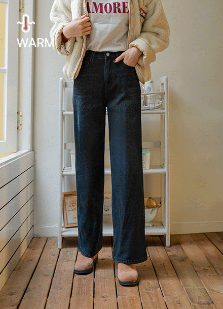 Beads fleece lined 와이드 Pants Korea