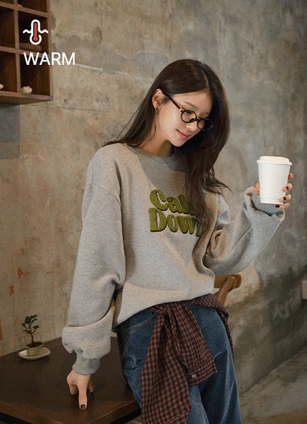 피즈 부클 레터링 양기모 sweatshirt Korea