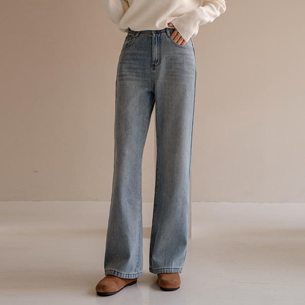 Stay Warm Fleece Denim Pants