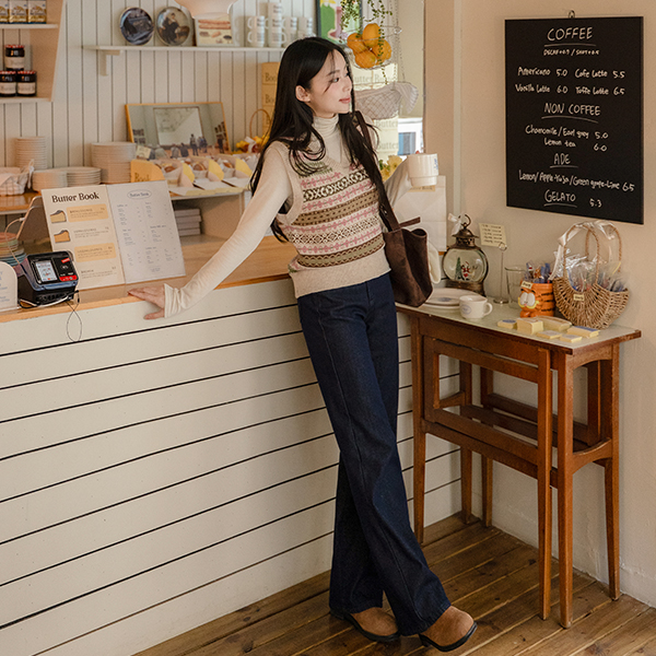 아일 Wool Nordic Knit Vest