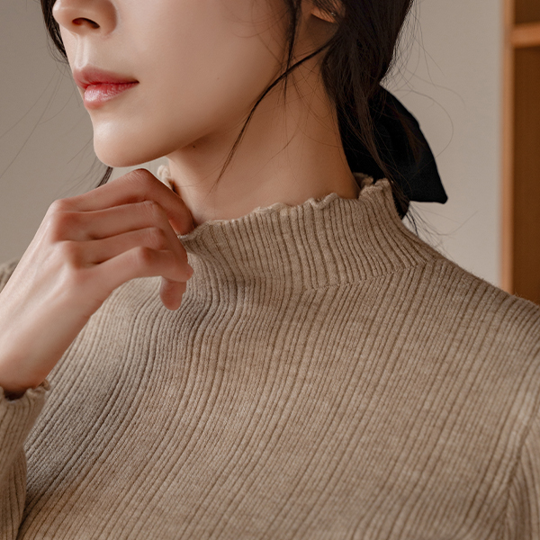 Wave Mink Half Turtleneck Knitwear