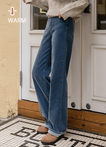 퓨리 Velvet fleece lined Long 와이드 Pants Korea