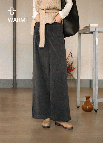 포켓와이드 뒷밴딩 fleece lined 골덴팬츠 Korea