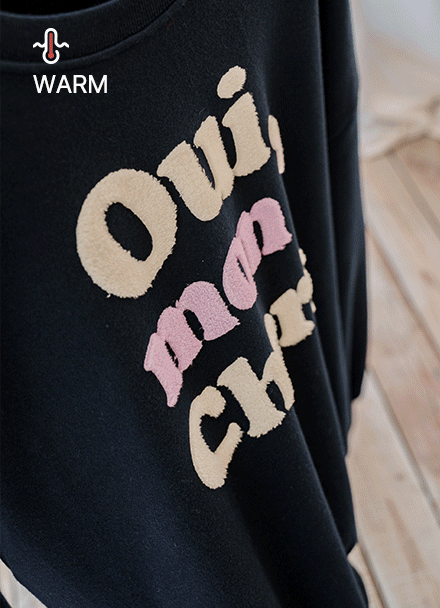 위 양기모 부클 자수 sweatshirt Korea