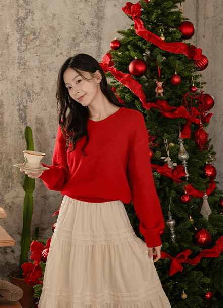 [Special Sale] 밀키 Wool V-neck Knitwear Korea