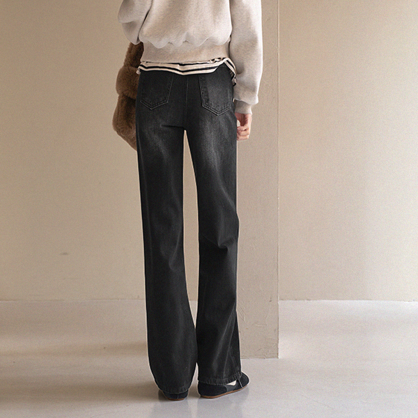 [Special Sale] K-Wide Wide fleece lined Denim Pants