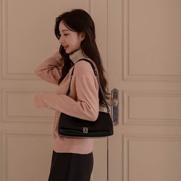 Wool color combination Turtleneck Knitwear