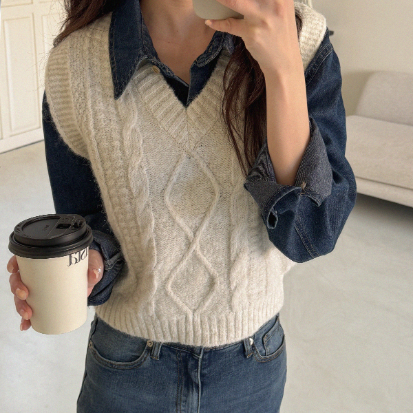 Fisher Wool V Knitwear Vest