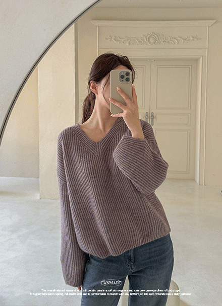 V-neck Over Hachi Wool Knitware Korea