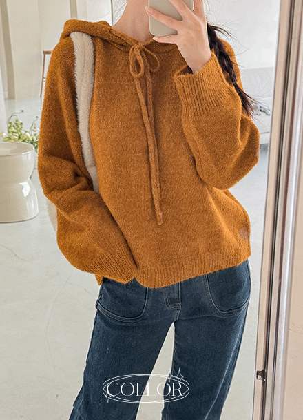 Play Color Wool Hood Knitwear Korea