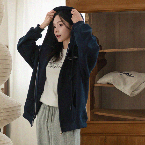 앤더 레터링 웜기모 Hoodies zip up