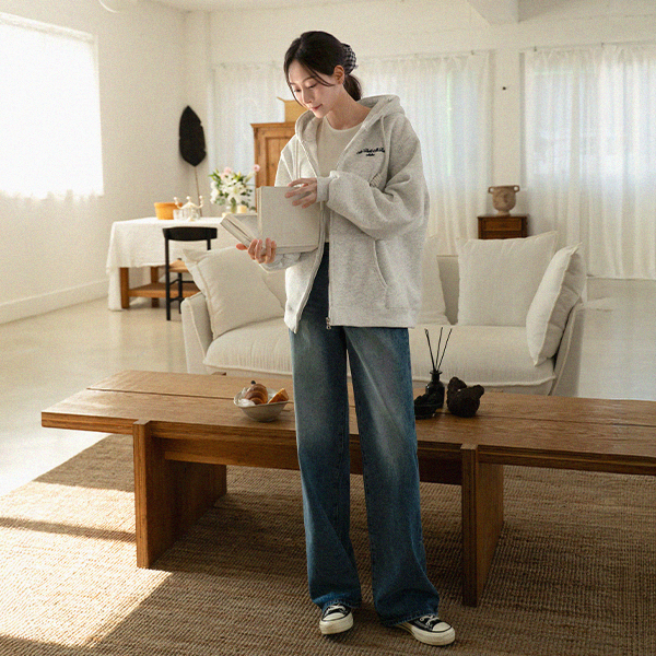 앤더 레터링 웜기모 Hoodies zip up