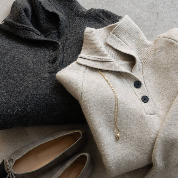 Ash Collar Neck Wool Knitwear