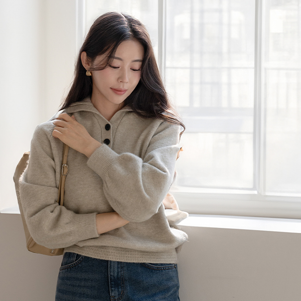 Ash Collar Neck Wool Knitwear