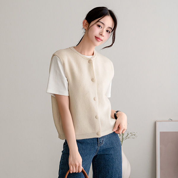 [Special Sale] Soft Button Knitwear Vest