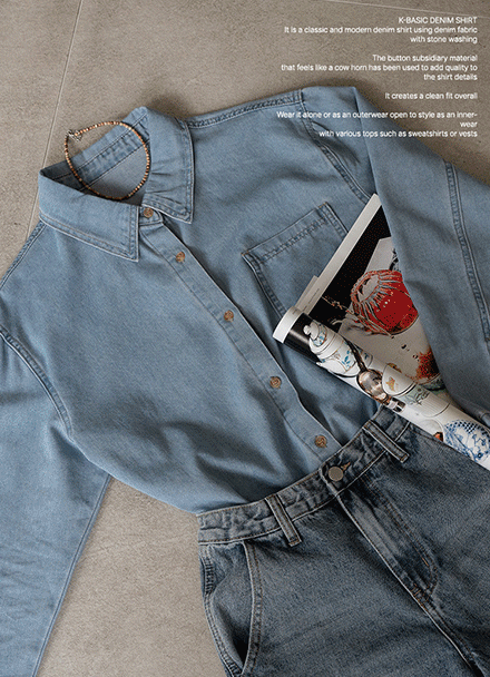 K Basic Denim Shirt Korea