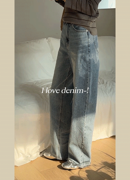 light 롱와이드 Denim Pants Korea