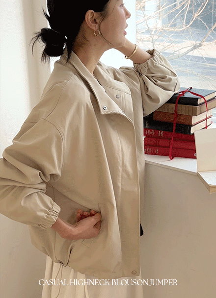 캐주얼 Highneck 블루종 Jumper Korea