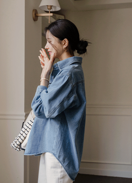 Over Pocket Denim Shirt Korea