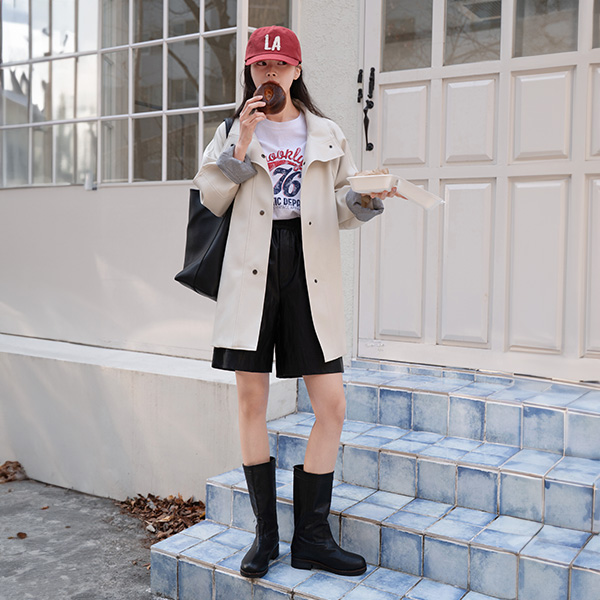 Eiffel Check Color Matching Block Half Jacket