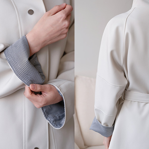 Eiffel Check Color Matching Block Half Jacket