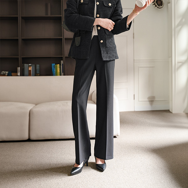 꾸안꾸 Banding Pants 2ver (일자와이드)