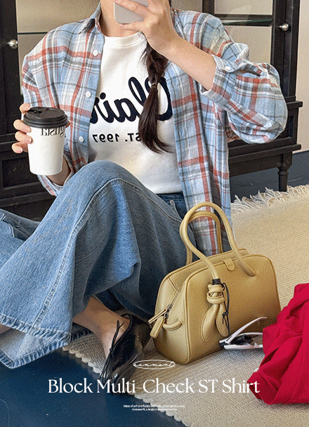 블럭 multi Check ST Shirt Korea