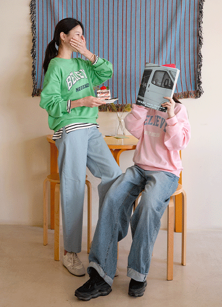 [Special Sale] 빌리브 배색나염 sweatshirt Korea