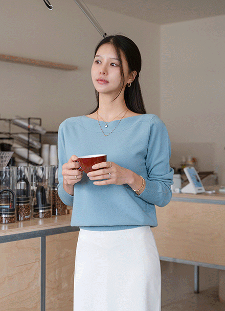 Soft Boat Neck Knitwear Korea