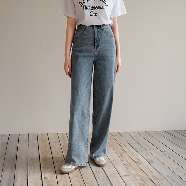 [Special Sale] Span Washing Wide Denim Pants