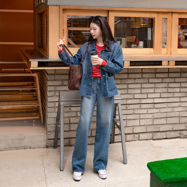 데일리 포켓 Washing Blue Jacket