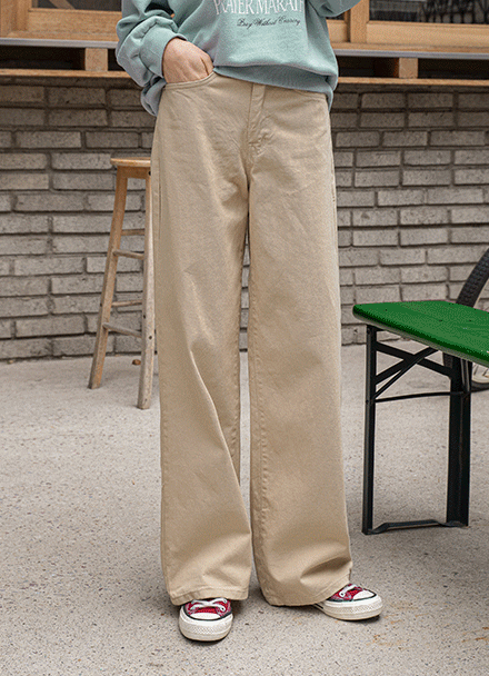 로우 와이드 코튼 Pants Korea