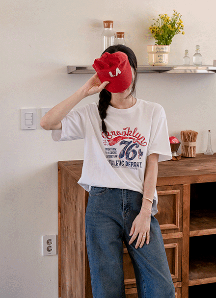 넘버링 나염 Short-sleeve T-shirt Korea