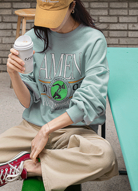 Raton Printing Terry Sweatshirt Korea
