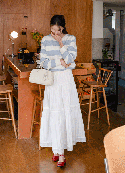 Wendy Banding Frill Long Skirt Korea