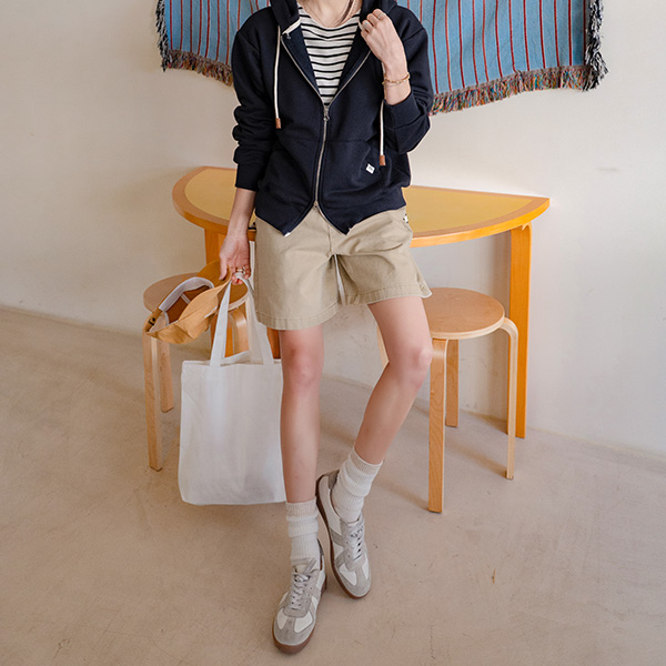 [USYOU] With Two-way Hood Zip up