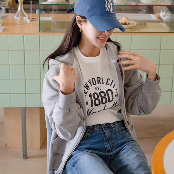 [USYOU] With Two-way Hood Zip up