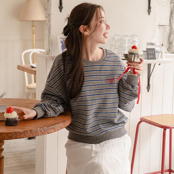 [어스유] 프롬 어스 horizontal striped sweatshirt