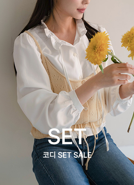 [코디set] [valyou] 토니 핀턱 Freel Blouse+[valyou] string 뷔스티에 Knitwear Korea