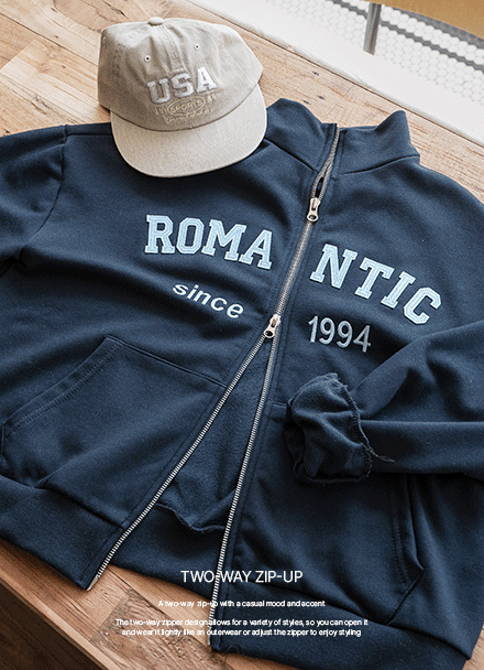 Romantic Patch Ttwo-way Zip up Korea
